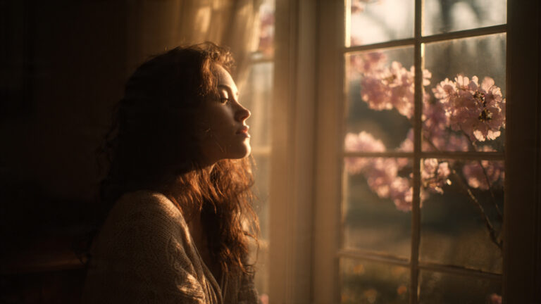 A-woman-sitting-by-an-open-window-soft-golden-morn (3)