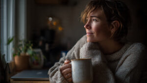 Intimate-morning-portrait-person-at-kitchen-table-